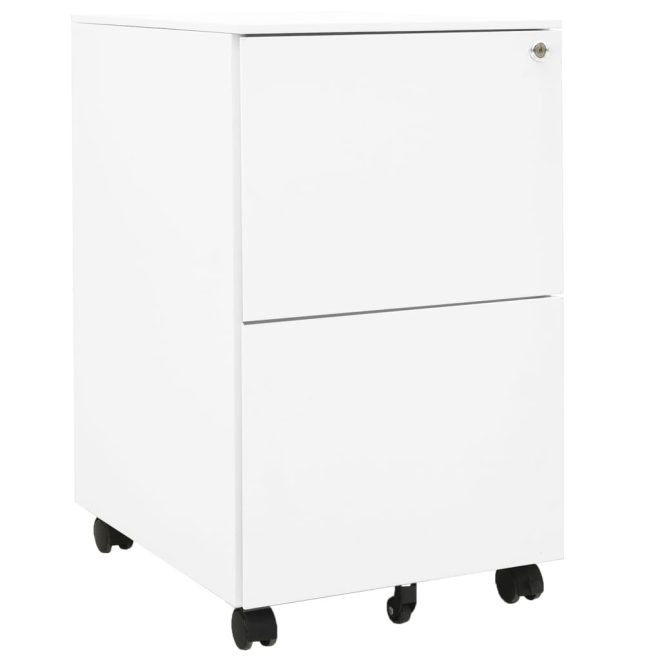 Mobile File Cabinet 39x45x67 cm Steel – White