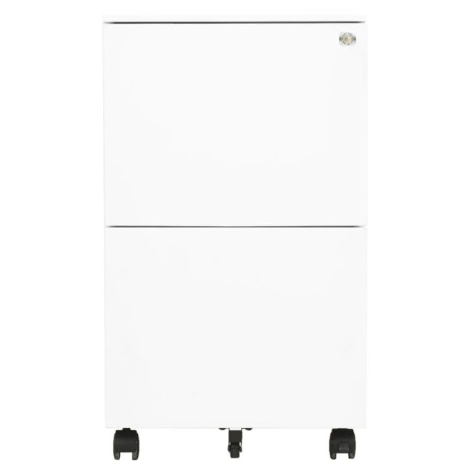 Mobile File Cabinet 39x45x67 cm Steel – White