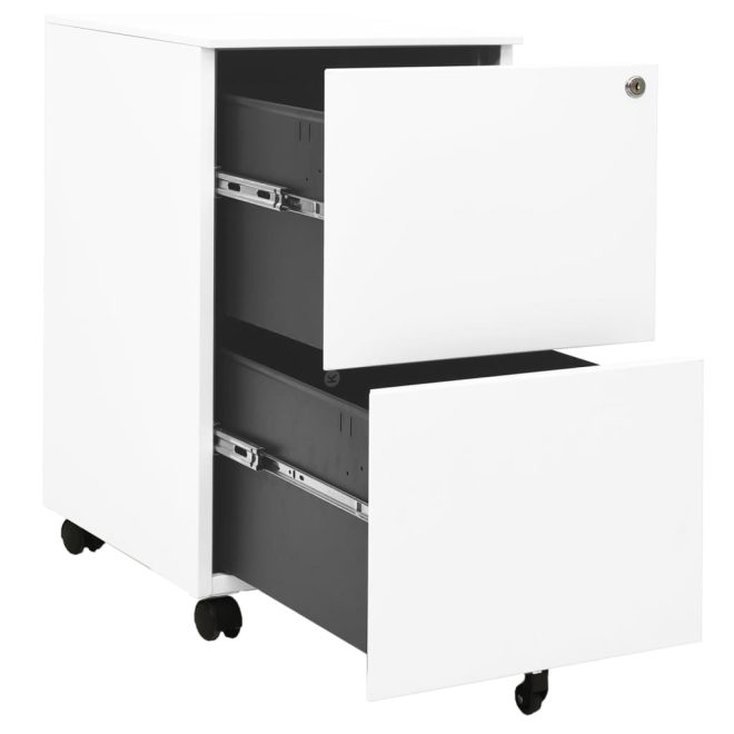 Mobile File Cabinet 39x45x67 cm Steel – White