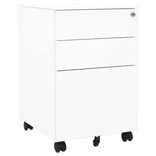 Mobile File Cabinet 39x45x60 cm Steel – White