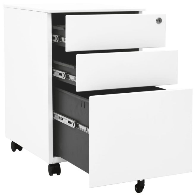 Mobile File Cabinet 39x45x60 cm Steel – White