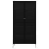 Display Cabinet 90x40x180 cm Steel and Tempered Glass – Black