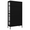 Display Cabinet 90x40x180 cm Steel and Tempered Glass – Black