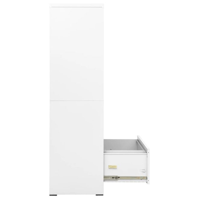 Filing Cabinet Steel – 90x46x164 cm, White