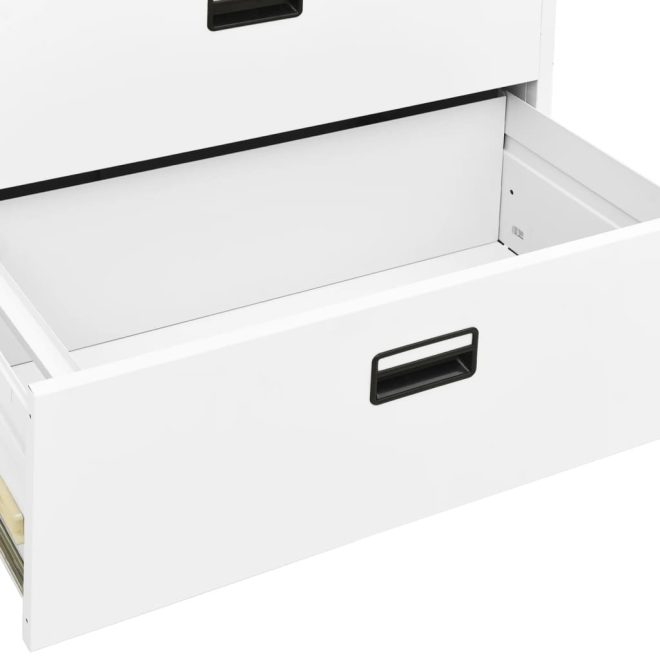 Filing Cabinet Steel – 90x46x164 cm, White