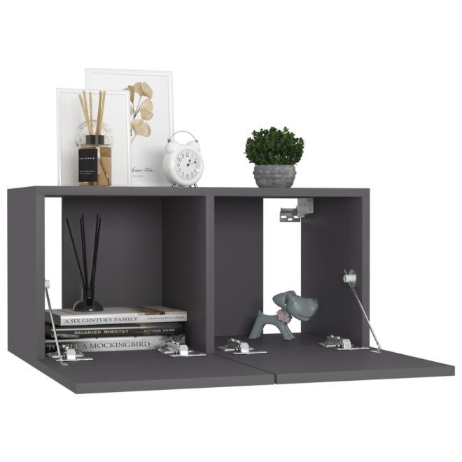 Burnham 7 Piece TV Cabinet Set Engineered Wood – 60x30x30 cm, Grey