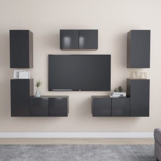 Burnham 7 Piece TV Cabinet Set Engineered Wood