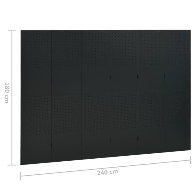 Sedalia 6-Panel Room Divider 240×180 cm Steel