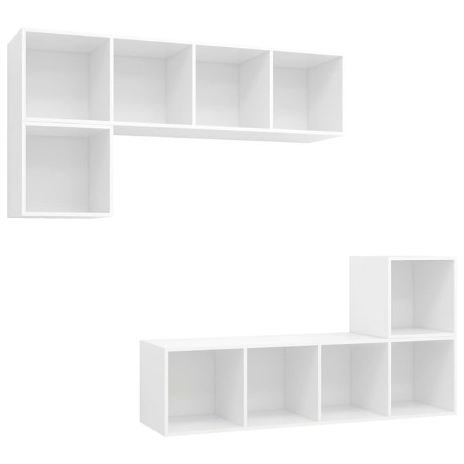 Casper 4 Piece TV Cabinet Set Engineered Wood – White