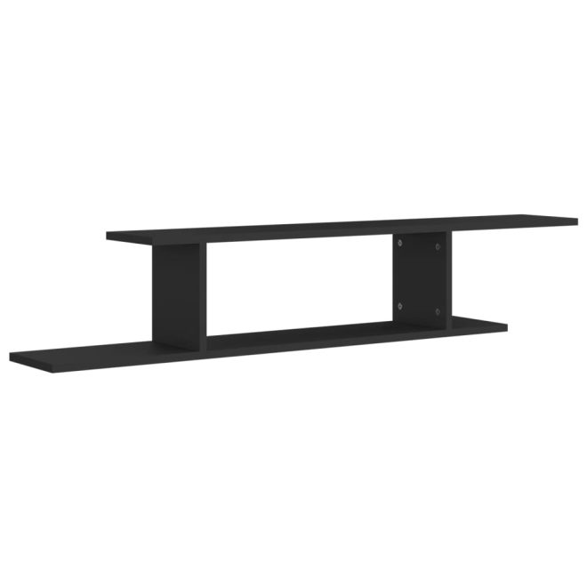 Albertville Wall-Mounted TV Shelf 125x18x23 cm Engineered Wood – Black