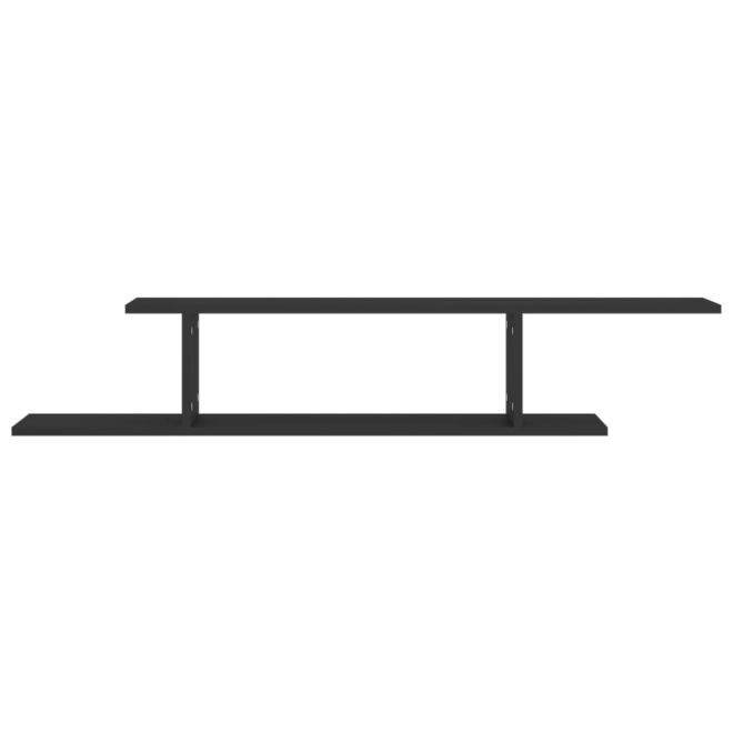 Albertville Wall-Mounted TV Shelf 125x18x23 cm Engineered Wood – Black