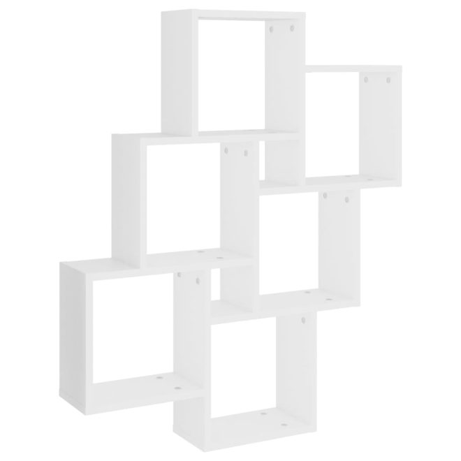 Wall Cube Shelf 78x15x93 cm Engineered Wood – White