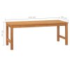 Garden Bench Solid Teak Wood – 114x40x45 cm