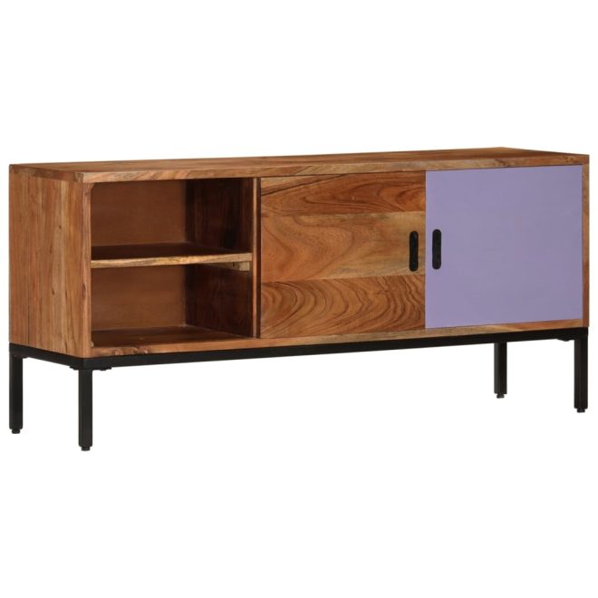 Putnam TV Cabinet Honey Brown and Grey 110x30x50 cm Solid Wood Acacia