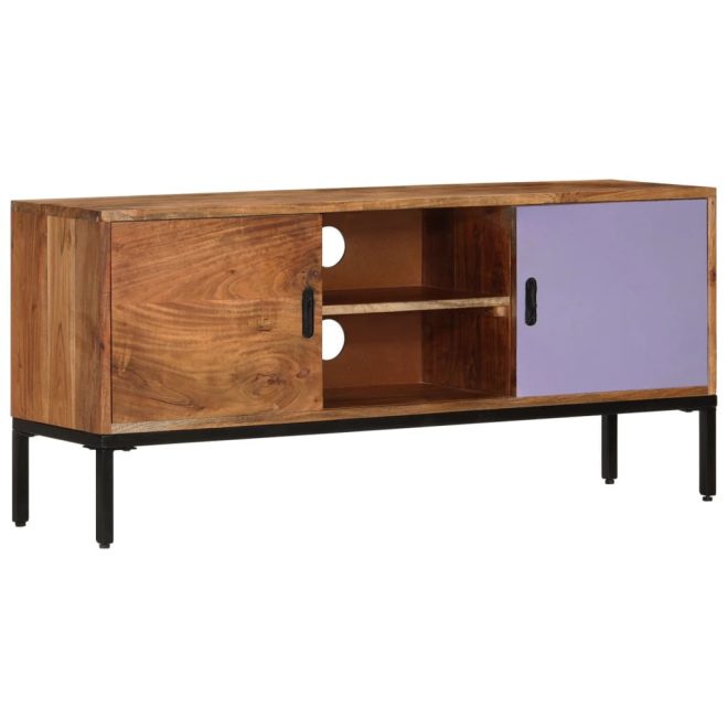 Putnam TV Cabinet Honey Brown and Grey 110x30x50 cm Solid Wood Acacia