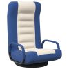 Swivel Floor Chair and Fabric – Blue and Cream