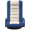 Swivel Floor Chair and Fabric – Blue and Cream