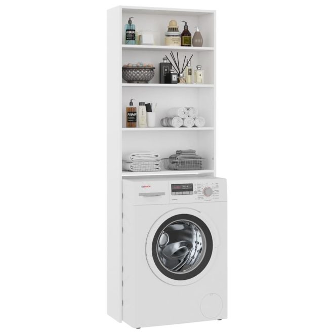 Washing Machine Cabinet 64x24x190 cm – White