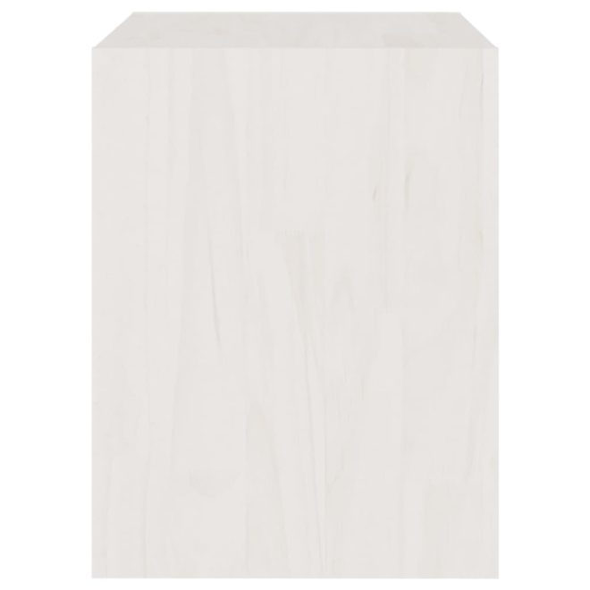 Brierley Bedside Cabinet 40×30.5×40 cm Solid Pinewood – White, 2