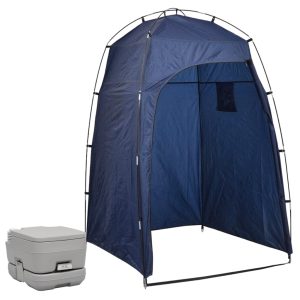 Portable Camping Toilet with Tent 10+10 L – Blue