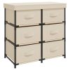 Storage Cabinet with 6 Drawers 55x29x55 cm Steel – Cream