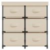 Storage Cabinet with 6 Drawers 55x29x55 cm Steel – Cream