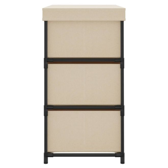 Storage Cabinet with 6 Drawers 55x29x55 cm Steel – Cream