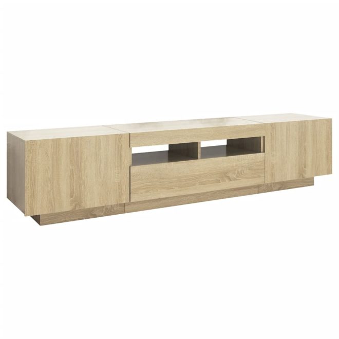 Glocester TV Cabinet with LED Lights 180x35x40 cm – Sonoma oak