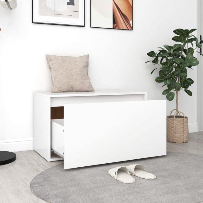 Hall Bench 80x40x45 cm Engineered Wood – White