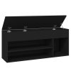 Shoe Bench 105x30x45 cm Engineered Wood – Black