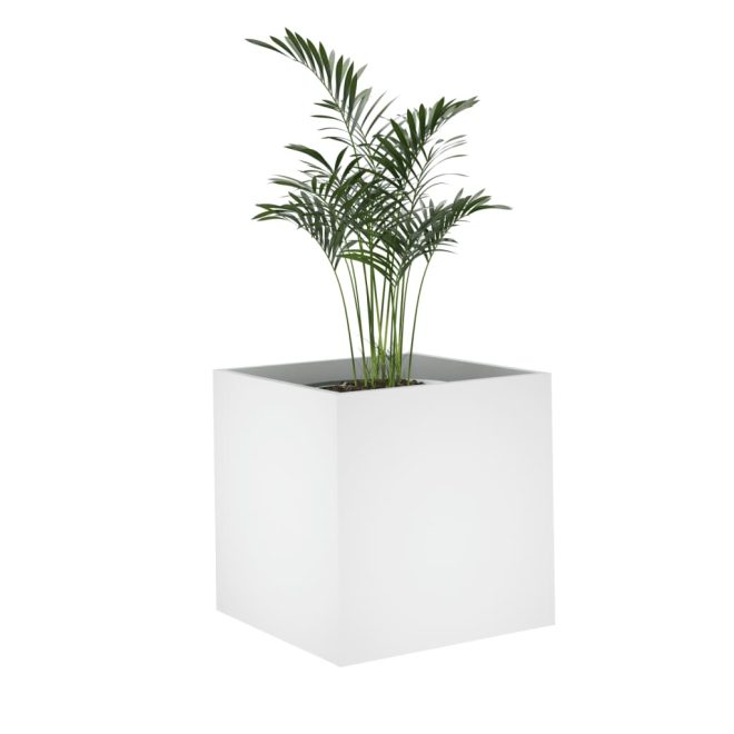 Planter Box 40x40x40 cm Engineered Wood – White