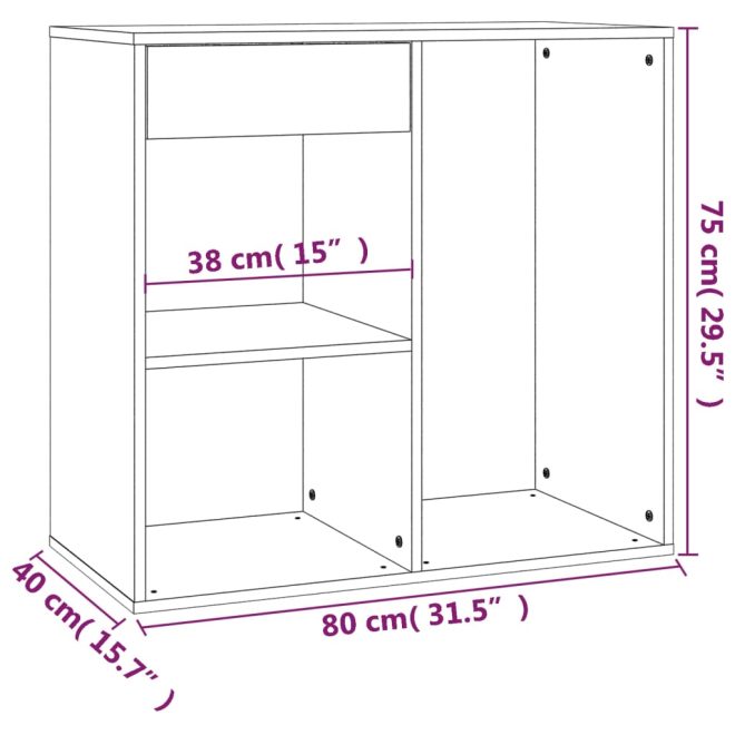 Cosmetic Cabinet 80x40x75 cm Engineered Wood – White