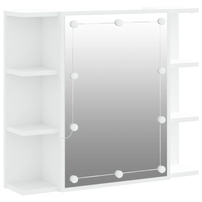 Mirror Cabinet with LED 70×16.5×60 cm – White