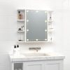 Mirror Cabinet with LED 70×16.5×60 cm – White