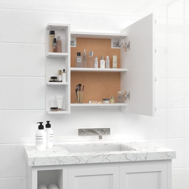 Mirror Cabinet with LED 70×16.5×60 cm – White