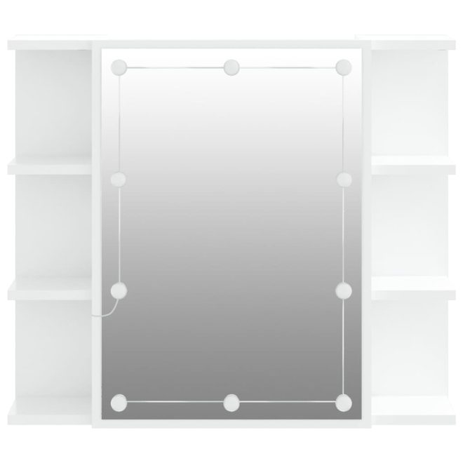 Mirror Cabinet with LED 70×16.5×60 cm – White