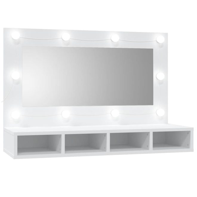 Mirror Cabinet with LED 90×31.5×62 cm – White