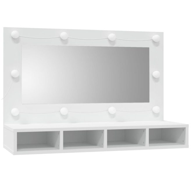 Mirror Cabinet with LED 90×31.5×62 cm – White