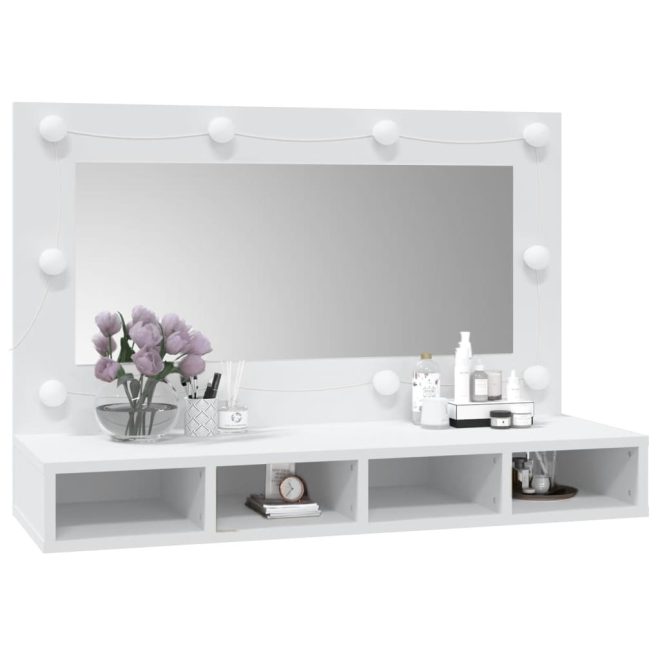 Mirror Cabinet with LED 90×31.5×62 cm – White