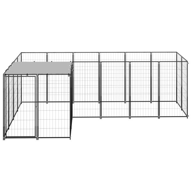 Dog Kennel Steel – 4.84 m, Black