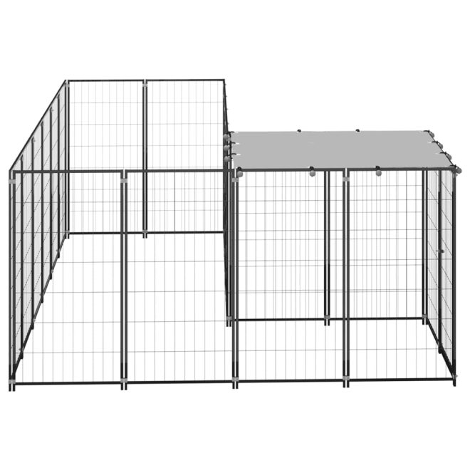 Dog Kennel Steel – 4.84 m, Black