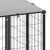 Dog Kennel Steel – 4.84 m, Black