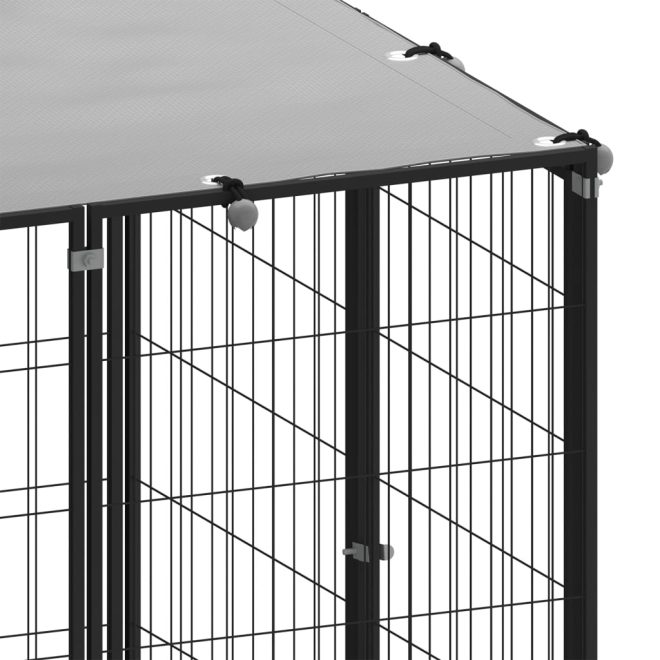 Dog Kennel Steel – 4.84 m, Black