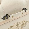 Storage Bench Solid Wood and Fabric 120x30x38 cm – Cream