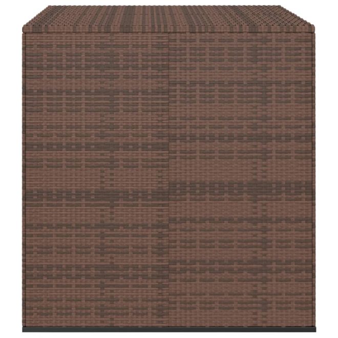 Garden Cushion Box PE Rattan – 100×97.5×104 cm, Brown