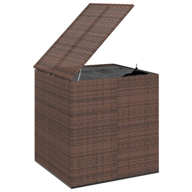 Garden Cushion Box PE Rattan – 100×97.5×104 cm, Brown