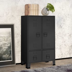 Wardrobe Metal Industrial Style 67x35x107 cm – Anthracite