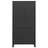 Industrial Wardrobe 90x50x180 cm Metal – Black