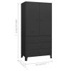 Industrial Wardrobe 90x50x180 cm Metal – Black