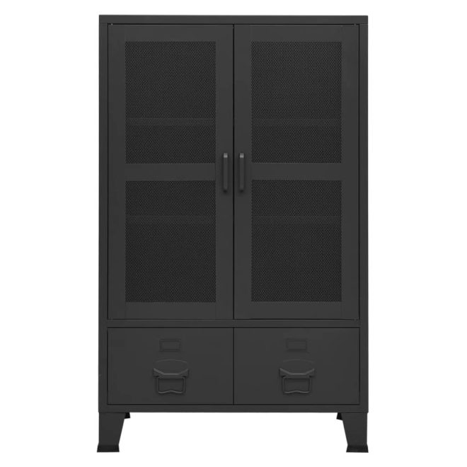 Industrial Storage Cabinet 70x40x115 cm Metal – Black